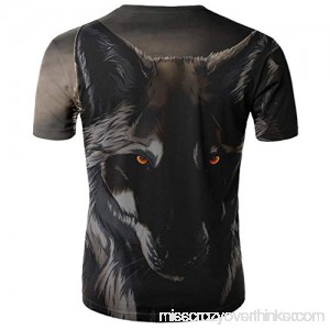 Animal Print T Shirt,Donci Fashion Men's Short Sleeved Round Neck Casual Sports Summer New Tops Black B07Q26JLN1